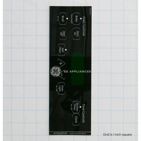 Ge WB27T11013 GE Oven Faceplate Graphics BK WB27T11013